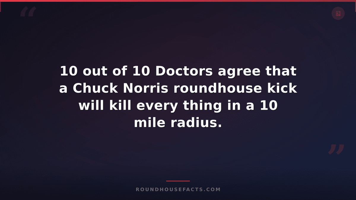 Chuck Norris Fact — 10 out of 10 Doctors agree that a Chuck Norris roundhouse ki