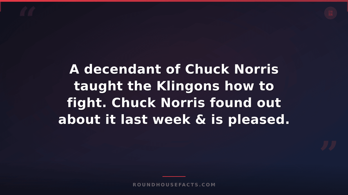 Chuck Norris Fact — A decendant of Chuck Norris taught the Klingons how to fight