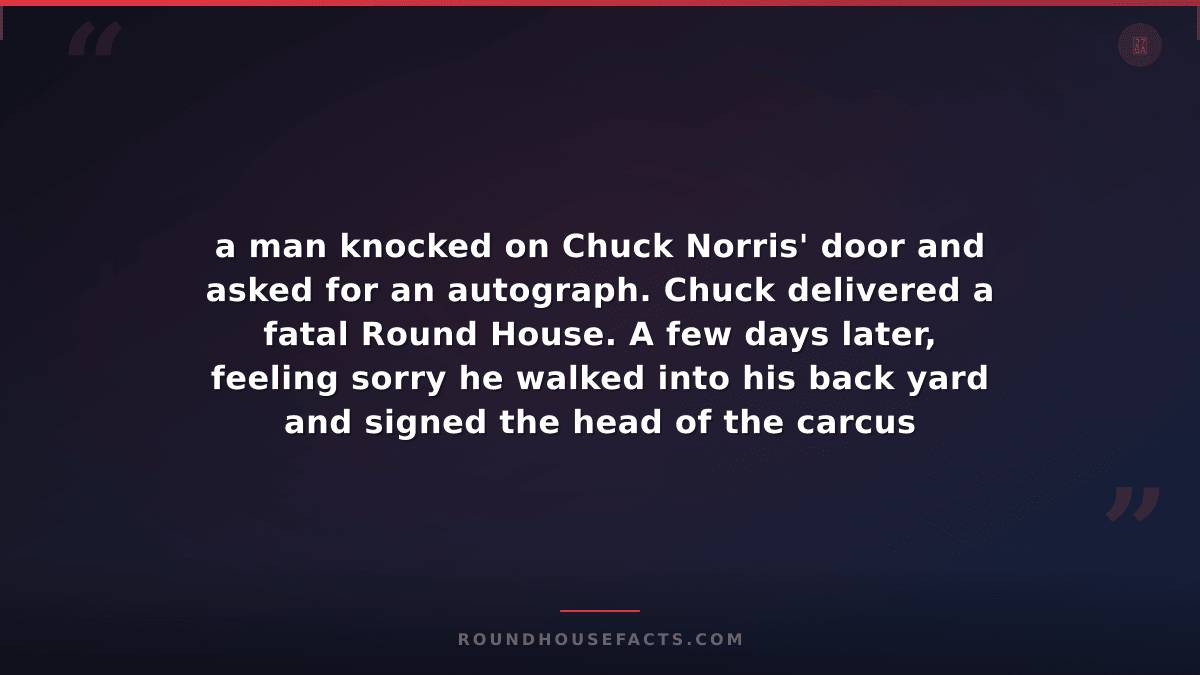 Chuck Norris Fact — a man knocked on Chuck Norris' door and asked for an autogra