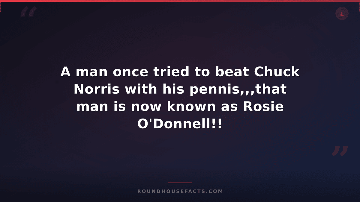 Chuck Norris Fact — A man once tried to beat Chuck Norris with his pennis,,,that