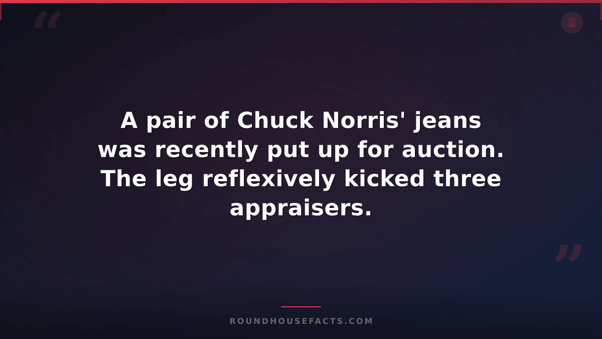 Chuck Norris Fact — A pair of Chuck Norris' jeans was recently put up for auctio