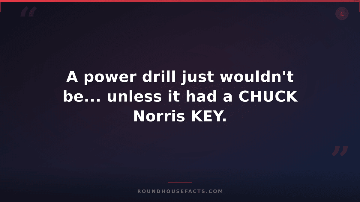 Chuck Norris Fact — A power drill just wouldn't be... unless it had a CHUCK Norr