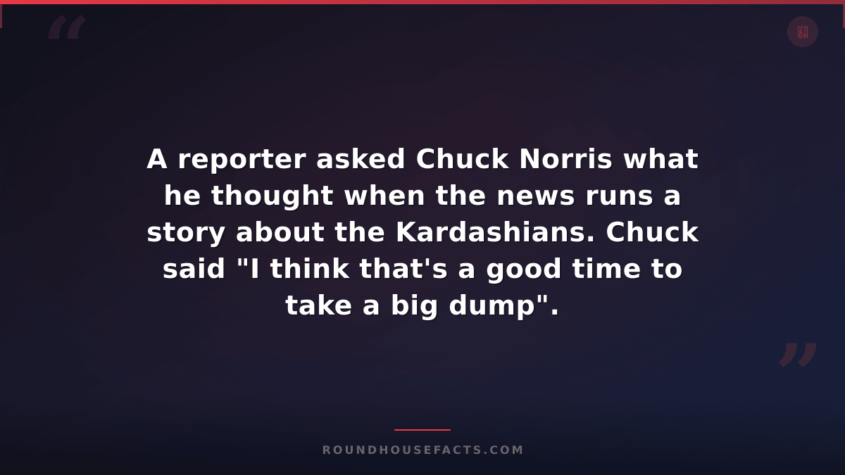 Chuck Norris Fact — A reporter asked Chuck Norris what he thought when the news