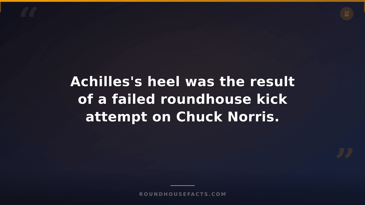 Chuck Norris Fact — Achilles's heel was the result of a failed roundhouse kick a