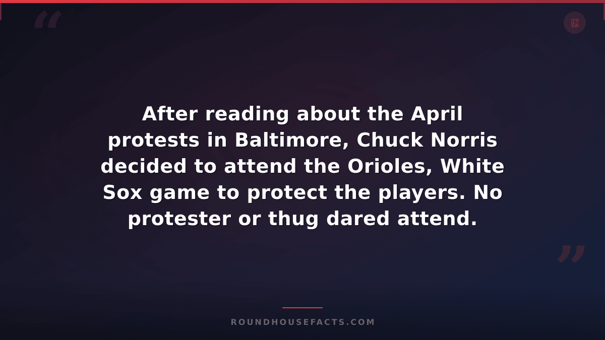 Chuck Norris Fact — After reading about the April protests in Baltimore, Chuck N