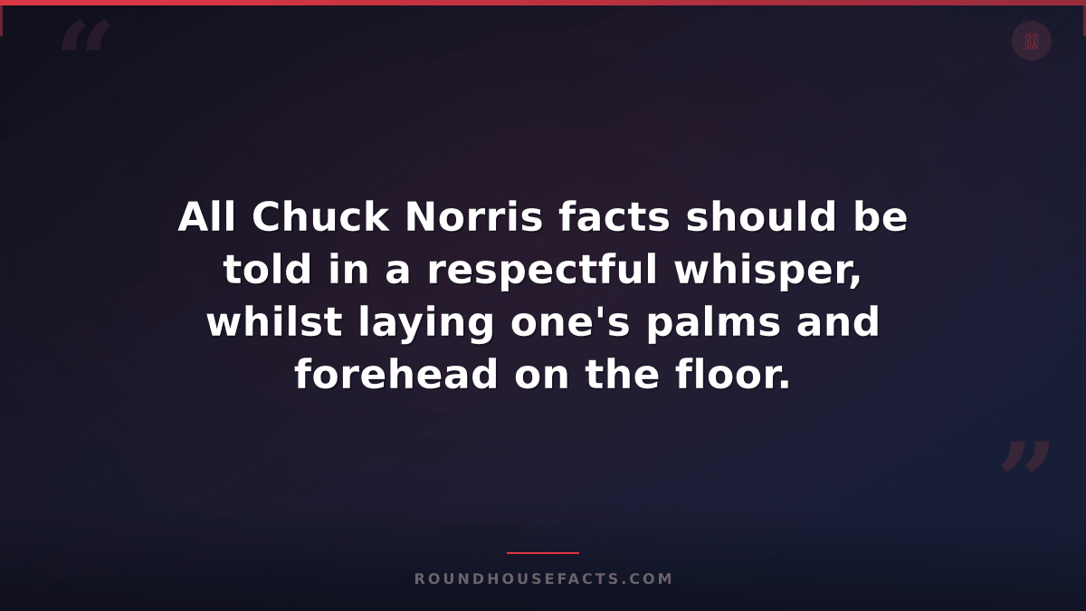Chuck Norris Fact — All Chuck Norris facts should be told in a respectful whispe