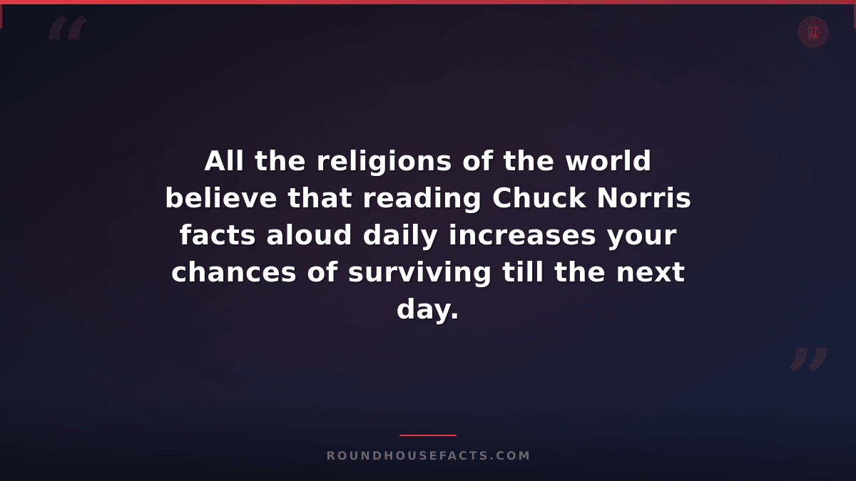 Chuck Norris Fact — All the religions of the world believe that reading Chuck No