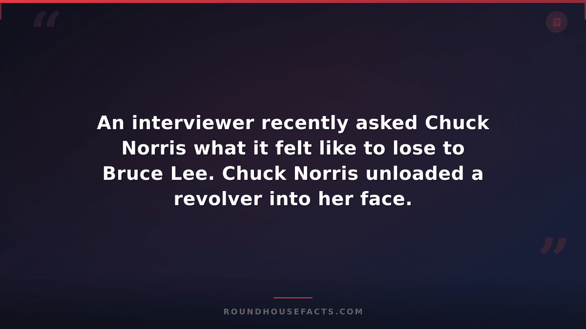 Chuck Norris Fact — An interviewer recently asked Chuck Norris what it felt like
