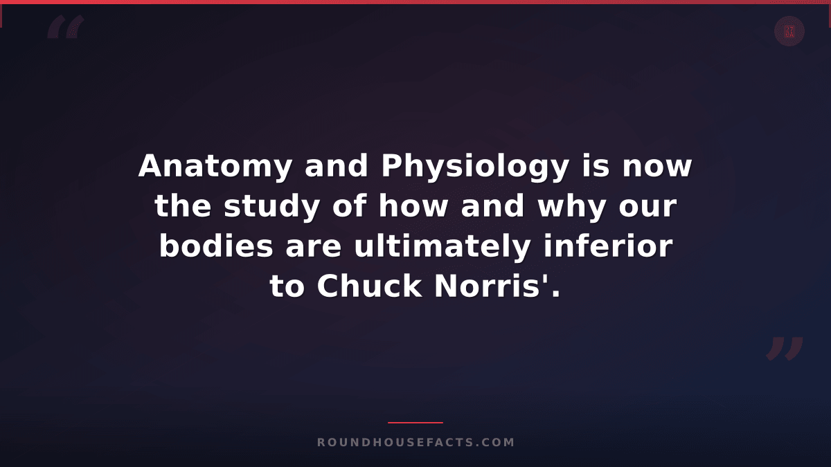 Chuck Norris Fact — Anatomy and Physiology is now the study of how and why our b