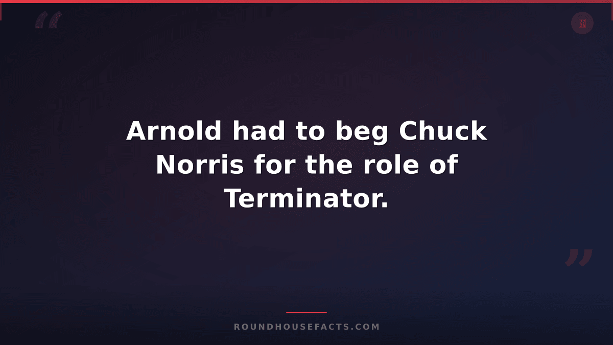 Chuck Norris Fact — Arnold had to beg Chuck Norris for the role of Terminator.