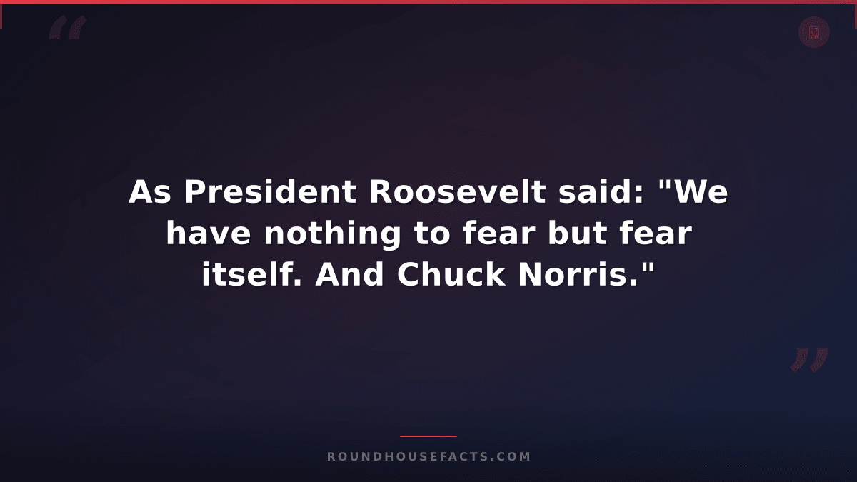 Chuck Norris Fact — As President Roosevelt said: "We have nothing to fear but fe