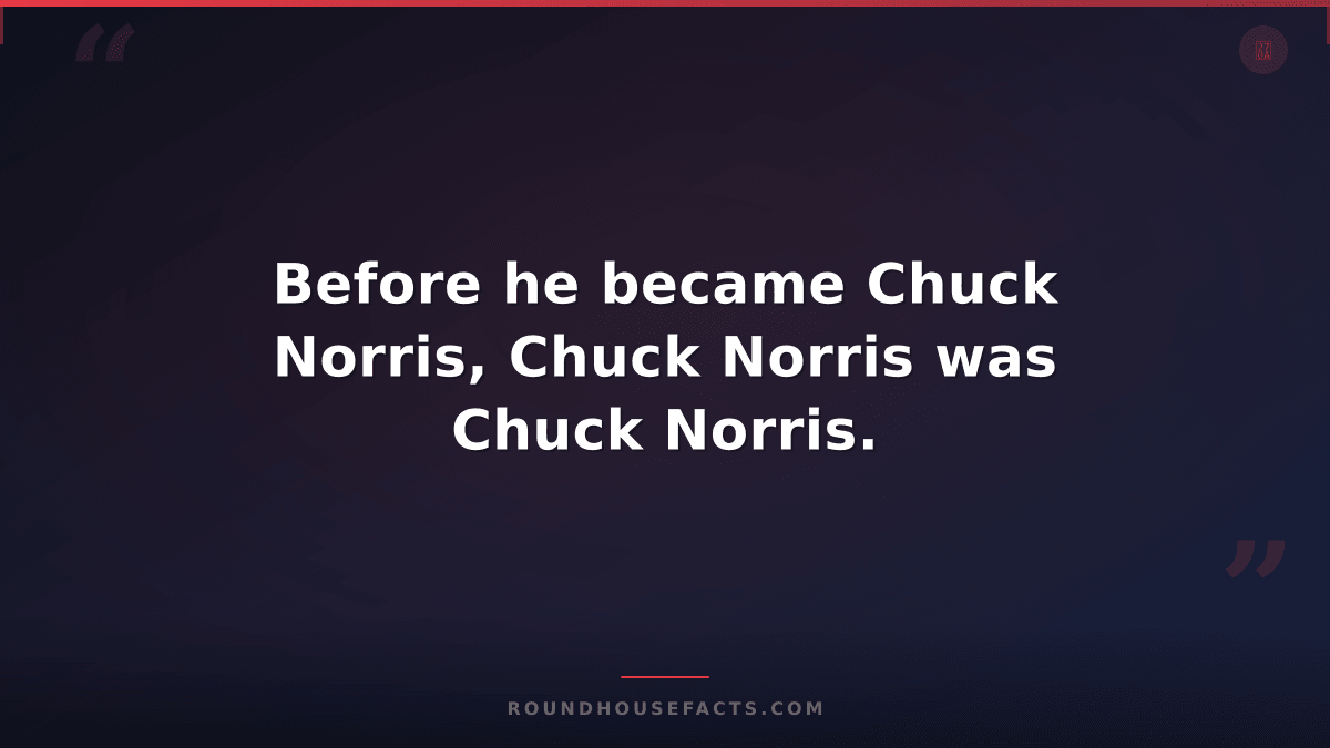 Chuck Norris Fact — Before he became Chuck Norris, Chuck Norris was Chuck Norris