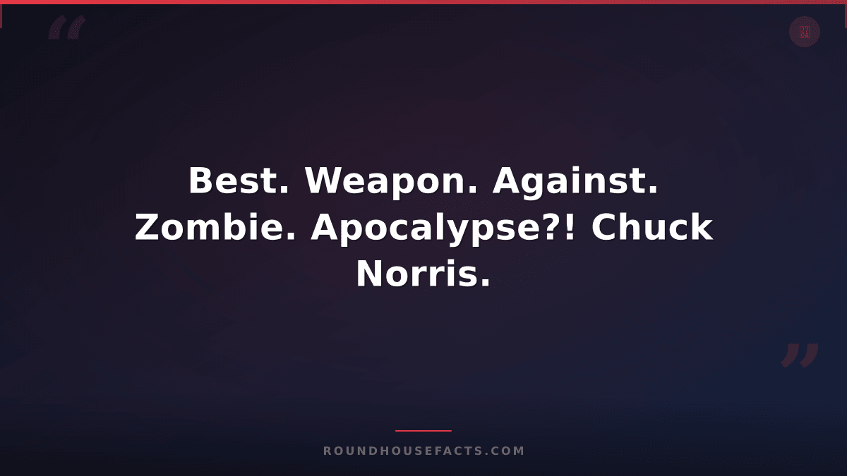 Chuck Norris Fact — Best. Weapon. Against. Zombie. Apocalypse?! Chuck Norris.