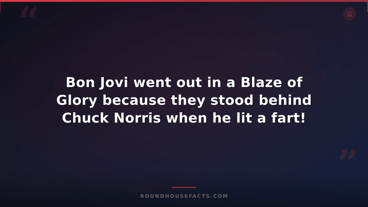 Chuck Norris Fact — Bon Jovi went out in a Blaze of Glory because they stood beh