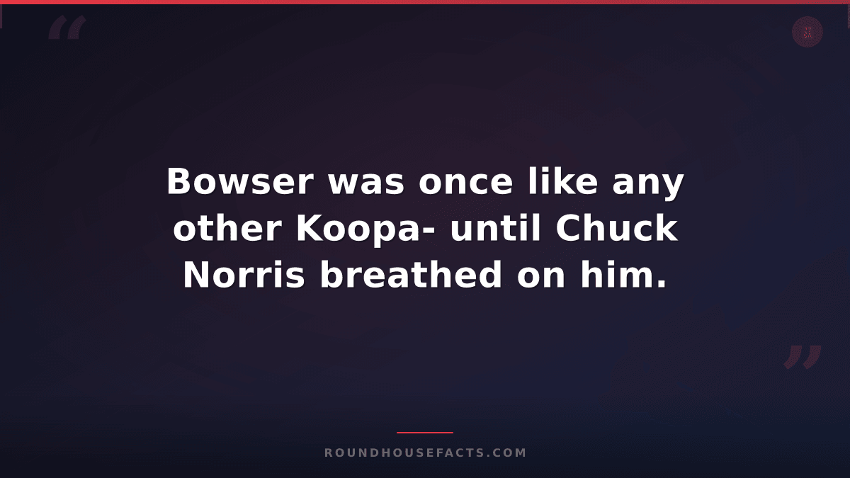 Chuck Norris Fact — Bowser was once like any other Koopa- until Chuck Norris bre