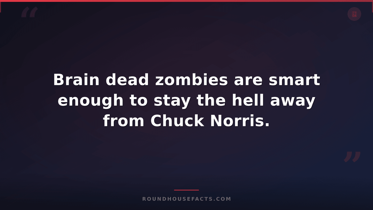 Chuck Norris Fact — Brain dead zombies are smart enough to stay the hell away fr