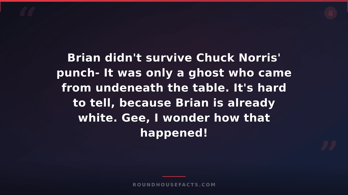 Chuck Norris Fact — Brian didn't survive Chuck Norris' punch- It was only a ghos