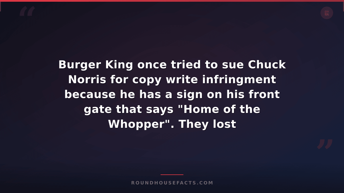 Chuck Norris Fact — Burger King once tried to sue Chuck Norris for copy write in