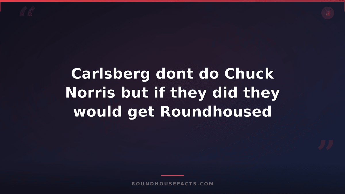 Chuck Norris Fact — Carlsberg dont do Chuck Norris but if they did they would ge