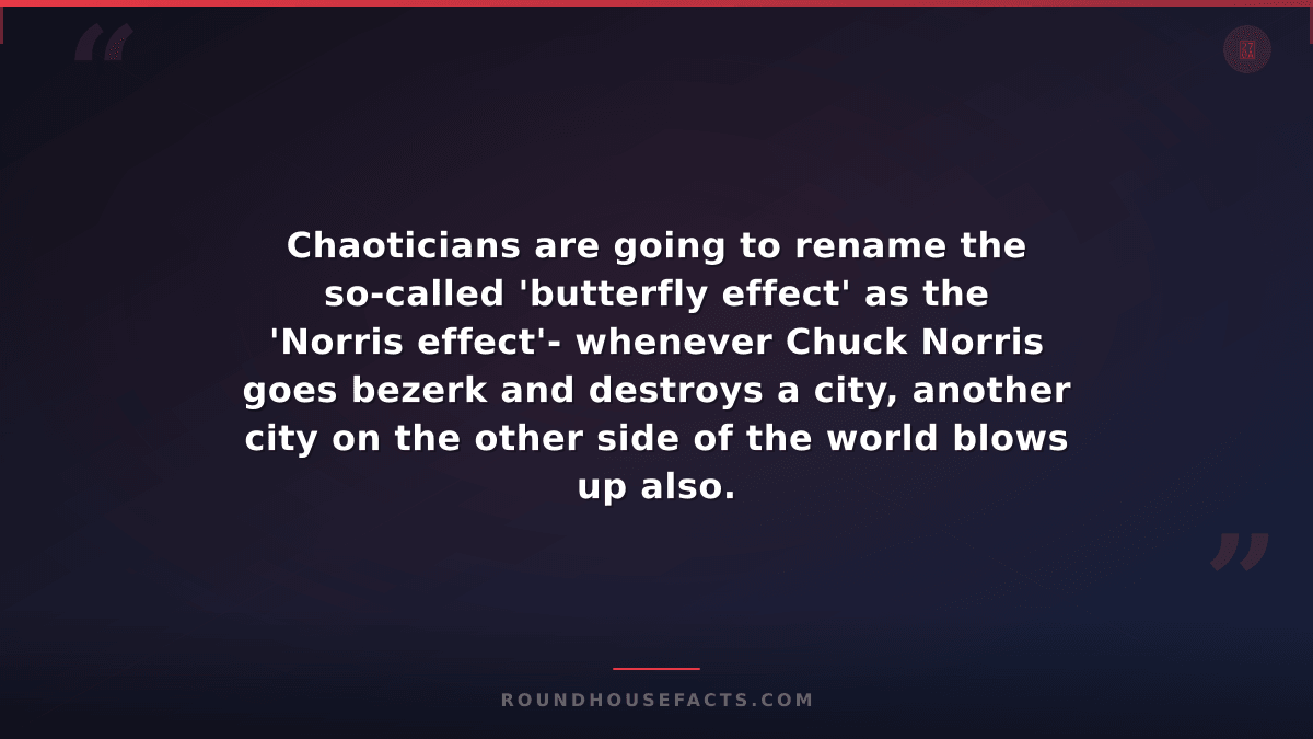 Chuck Norris Fact — Chaoticians are going to rename the so-called 'butterfly eff