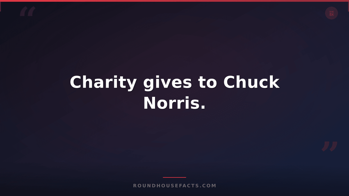 Chuck Norris Fact — Charity gives to Chuck Norris.