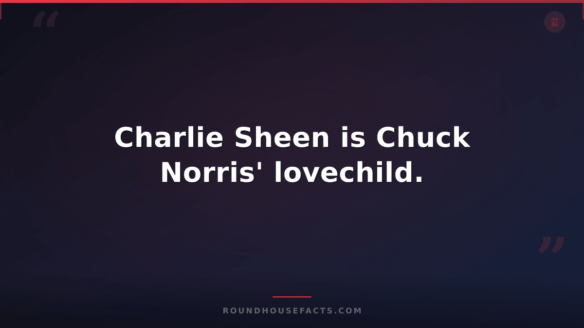 Chuck Norris Fact — Charlie Sheen is Chuck Norris' lovechild.
