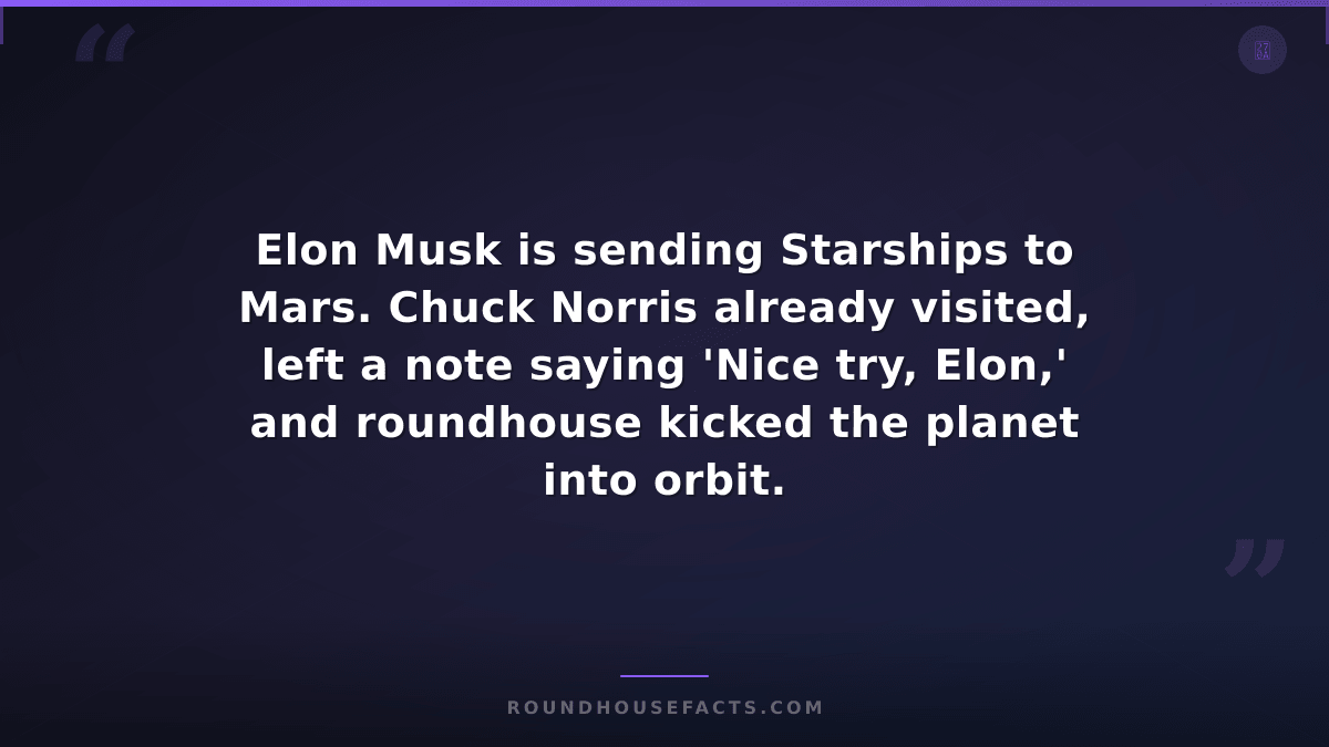 Chuck Norris Fact — Elon Musk is sending Starships to Mars. Chuck Norris already