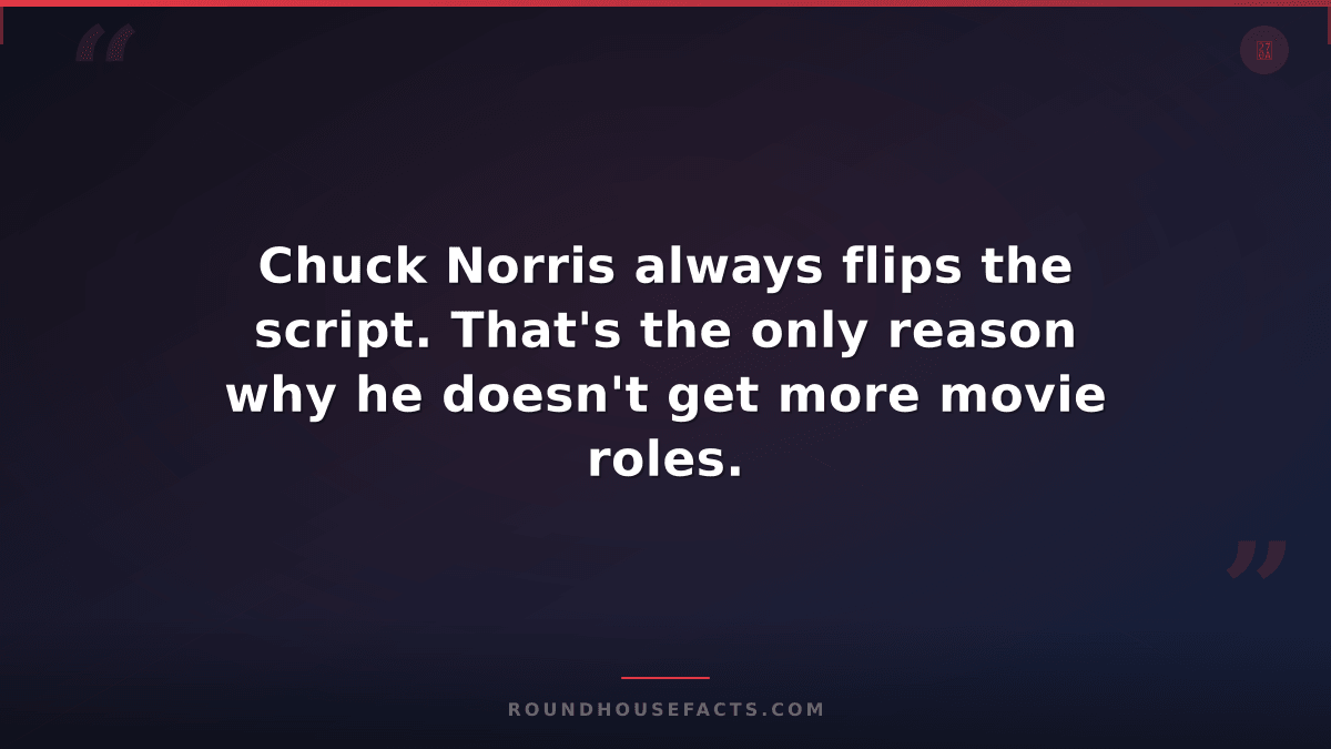 Chuck Norris Fact — Chuck Norris always flips the script. That's the only reason