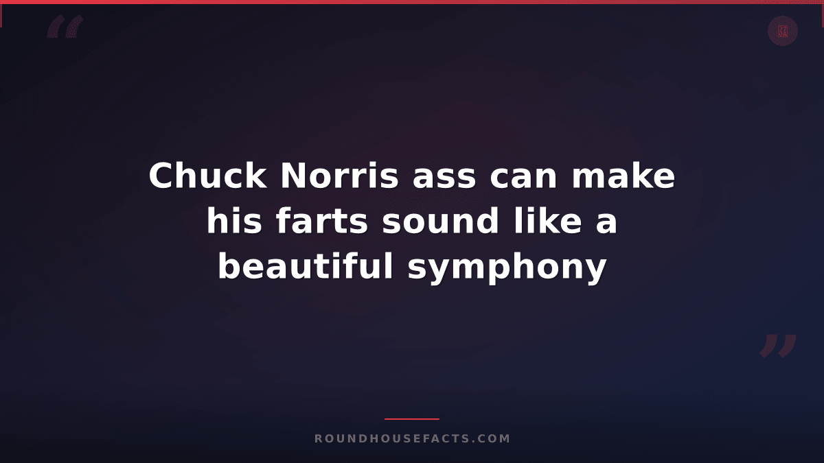 Chuck Norris Fact — Chuck Norris ass can make his farts sound like a beautiful s