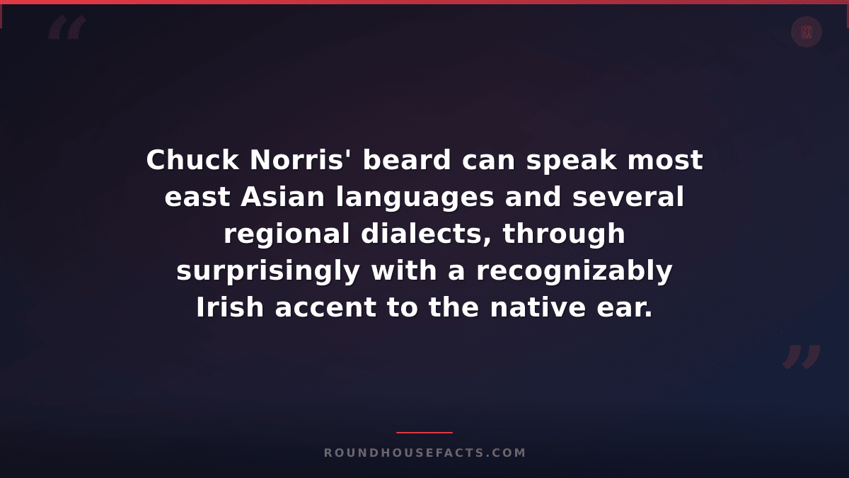 Chuck Norris Fact — Chuck Norris' beard can speak most east Asian languages and