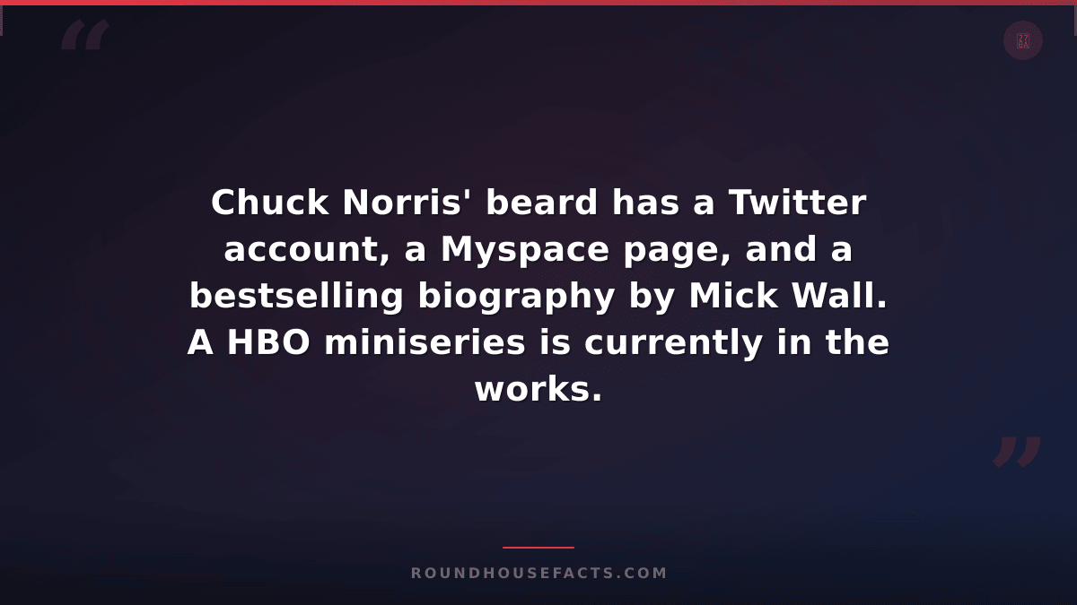Chuck Norris Fact — Chuck Norris' beard has a Twitter account, a Myspace page, a