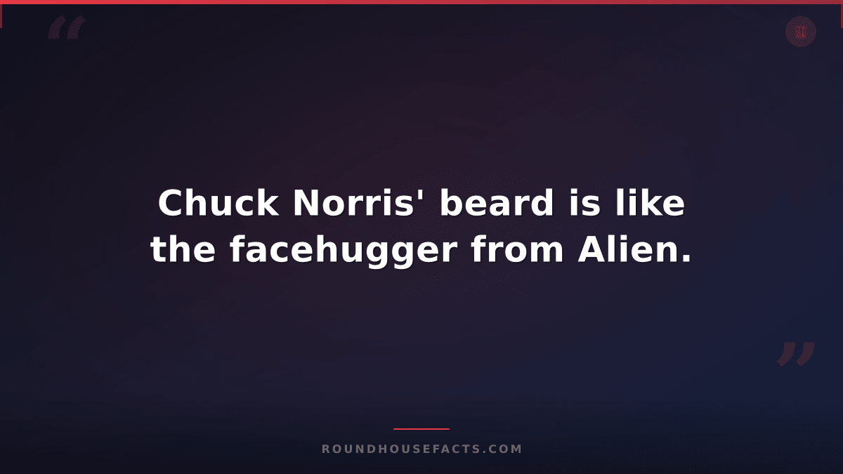 Chuck Norris Fact — Chuck Norris' beard is like the facehugger from Alien.