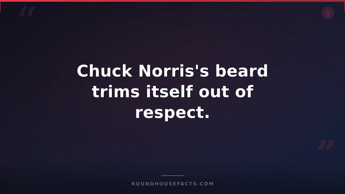 Chuck Norris Fact — Chuck Norris's beard trims itself out of respect.