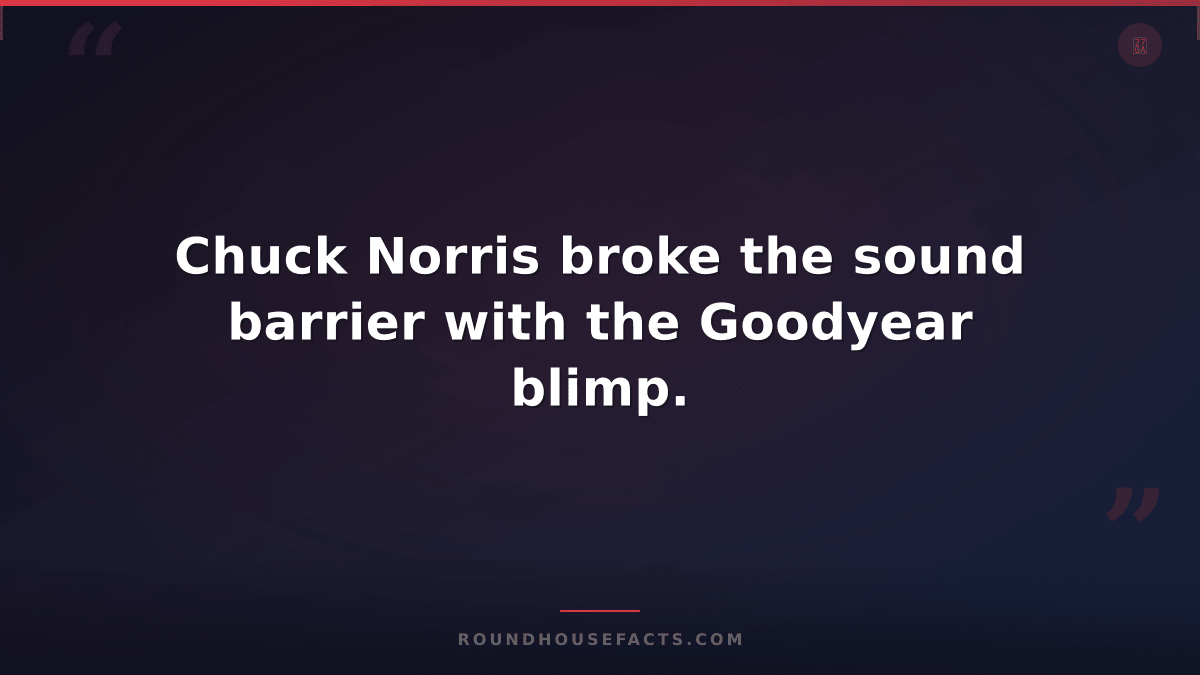 Chuck Norris Fact — Chuck Norris broke the sound barrier with the Goodyear blimp
