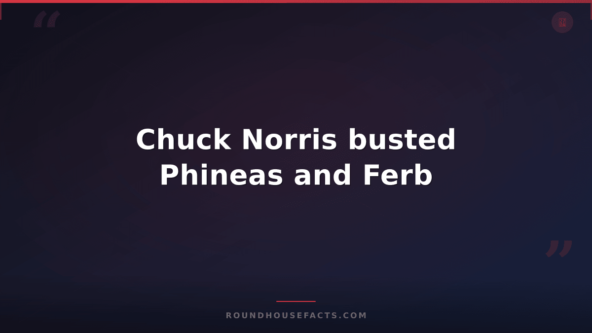 Chuck Norris Fact — Chuck Norris busted Phineas and Ferb