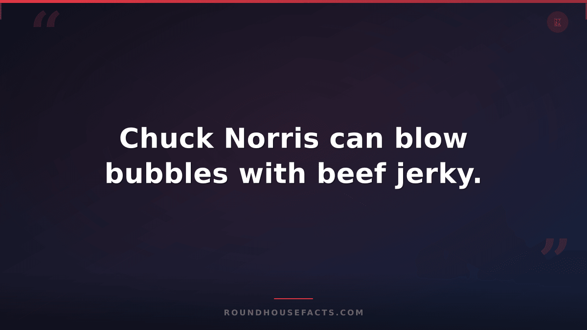 Chuck Norris Fact — Chuck Norris can blow bubbles with beef jerky.