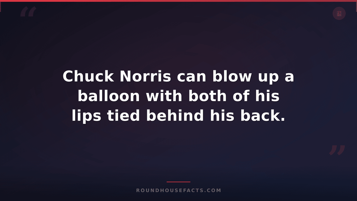 Chuck Norris Fact — Chuck Norris can blow up a balloon with both of his lips tie