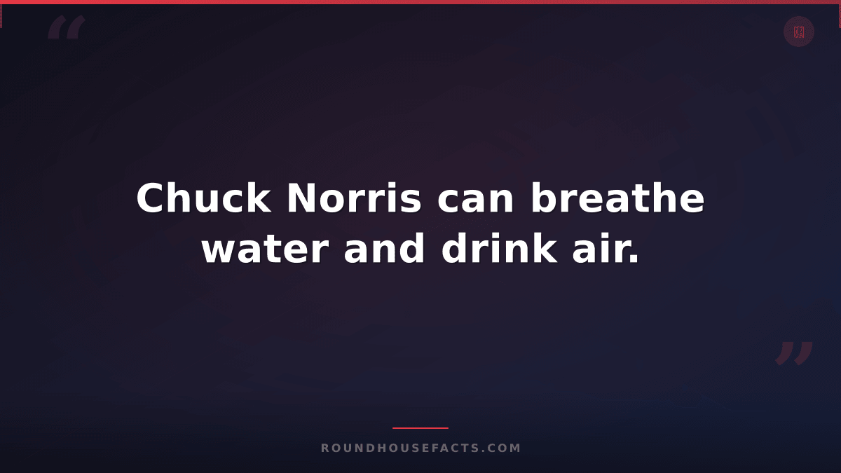 Chuck Norris Fact — Chuck Norris can breathe water and drink air.