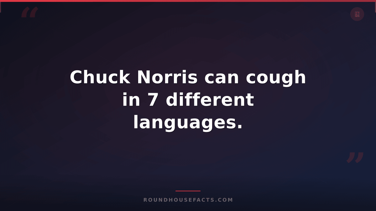 Chuck Norris Fact — Chuck Norris can cough in 7 different languages.