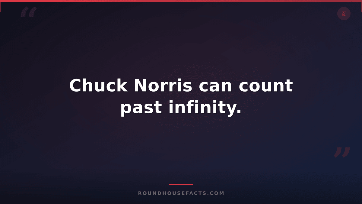 Chuck Norris Fact — Chuck Norris can count past infinity.