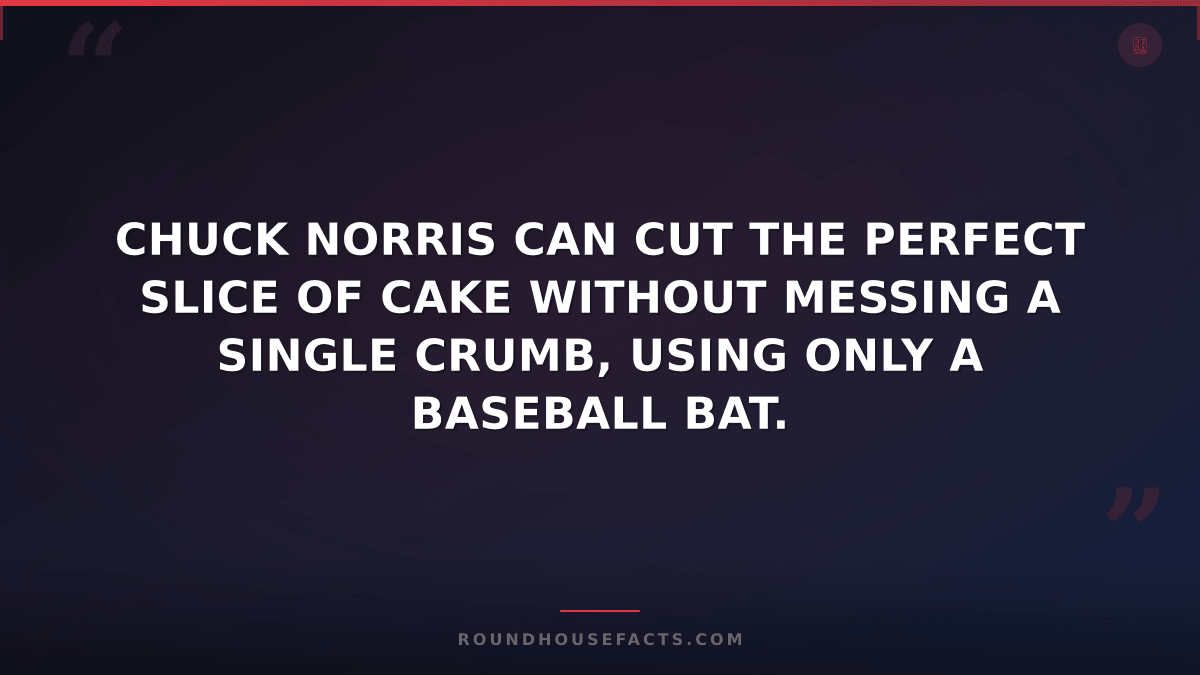 Chuck Norris Fact — CHUCK NORRIS CAN CUT THE PERFECT SLICE OF CAKE WITHOUT MESSI