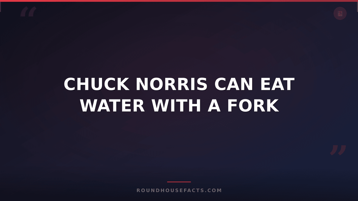 Chuck Norris Fact — CHUCK NORRIS CAN EAT WATER WITH A FORK