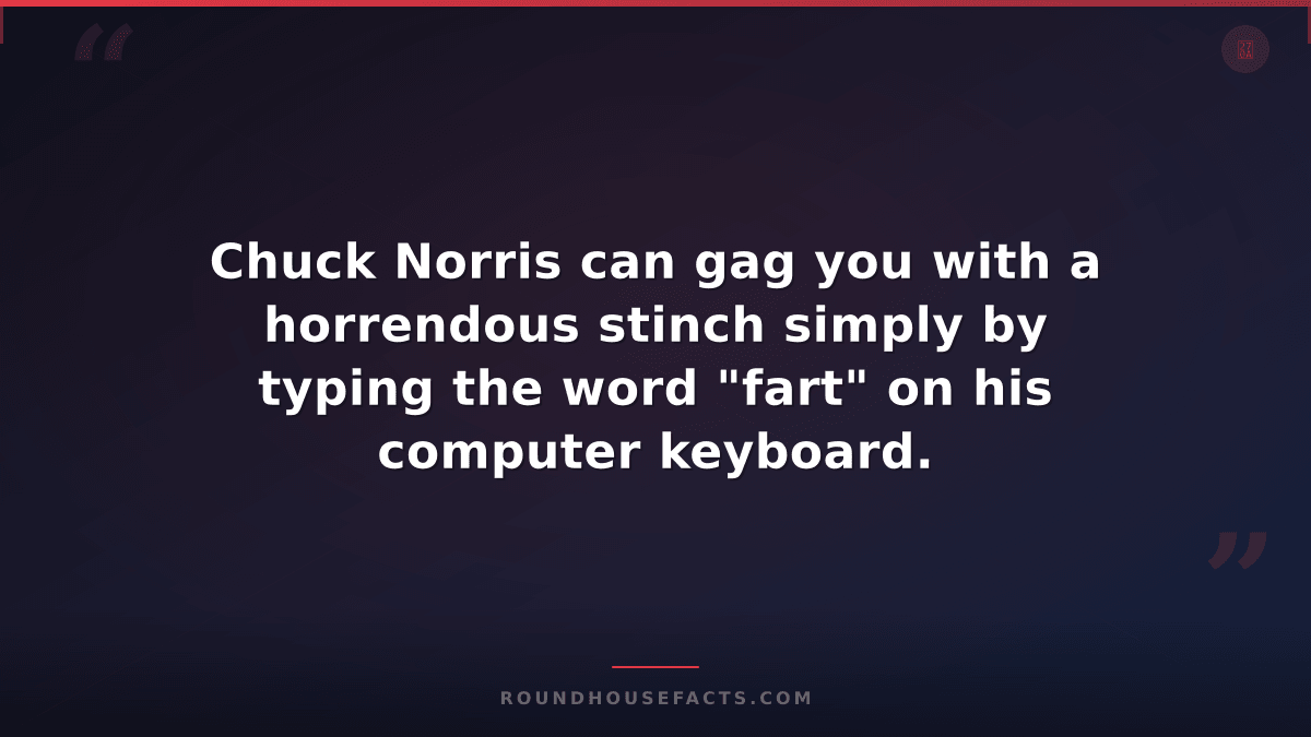 Chuck Norris Fact — Chuck Norris can gag you with a horrendous stinch simply by