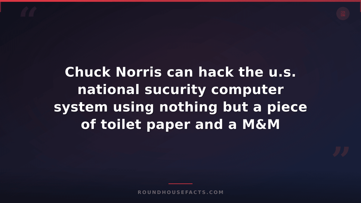 Chuck Norris Fact — Chuck Norris can hack the u.s. national sucurity computer sy