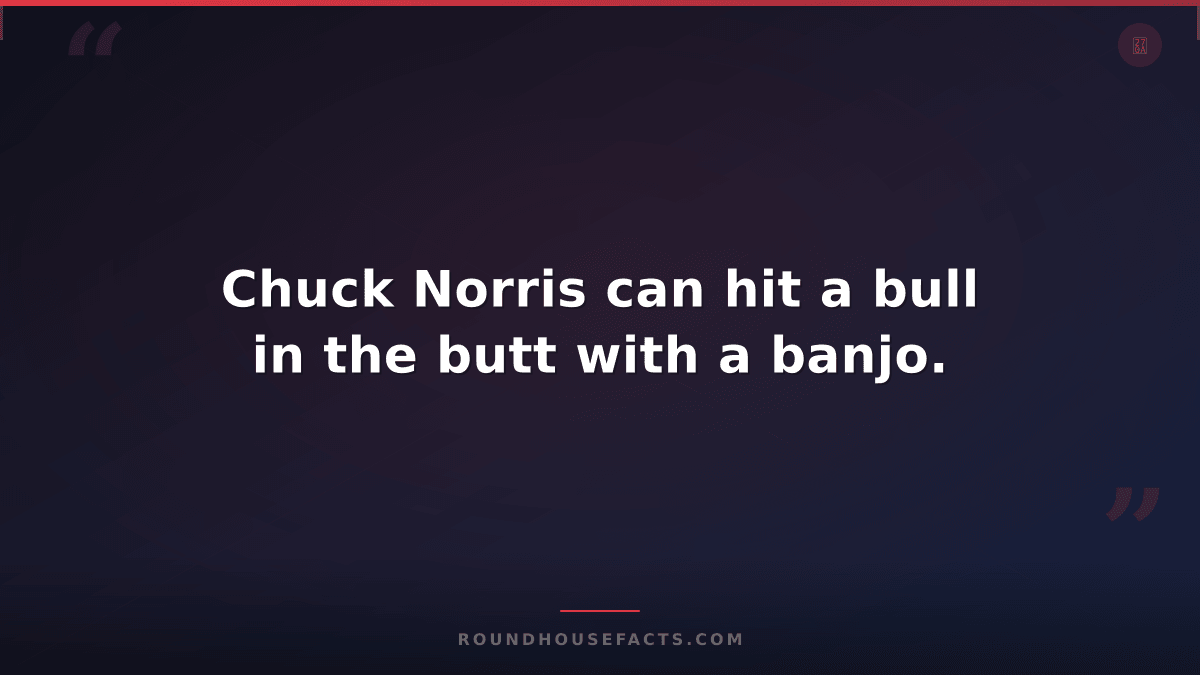 Chuck Norris Fact — Chuck Norris can hit a bull in the butt with a banjo.