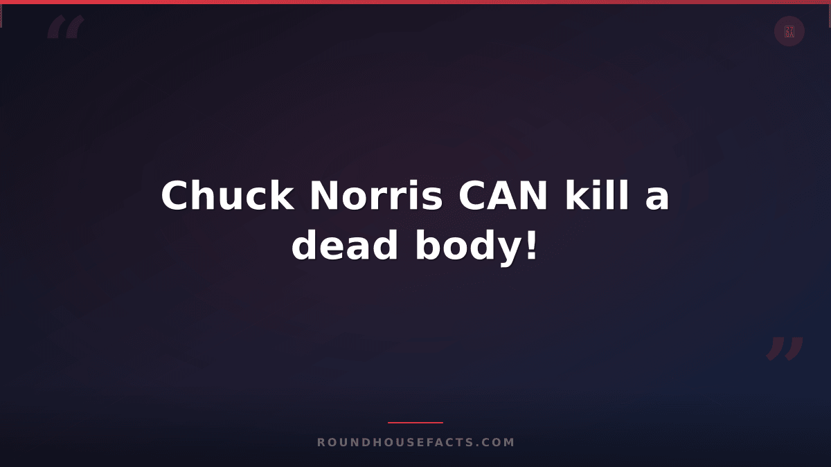 Chuck Norris Fact — Chuck Norris CAN kill a dead body!