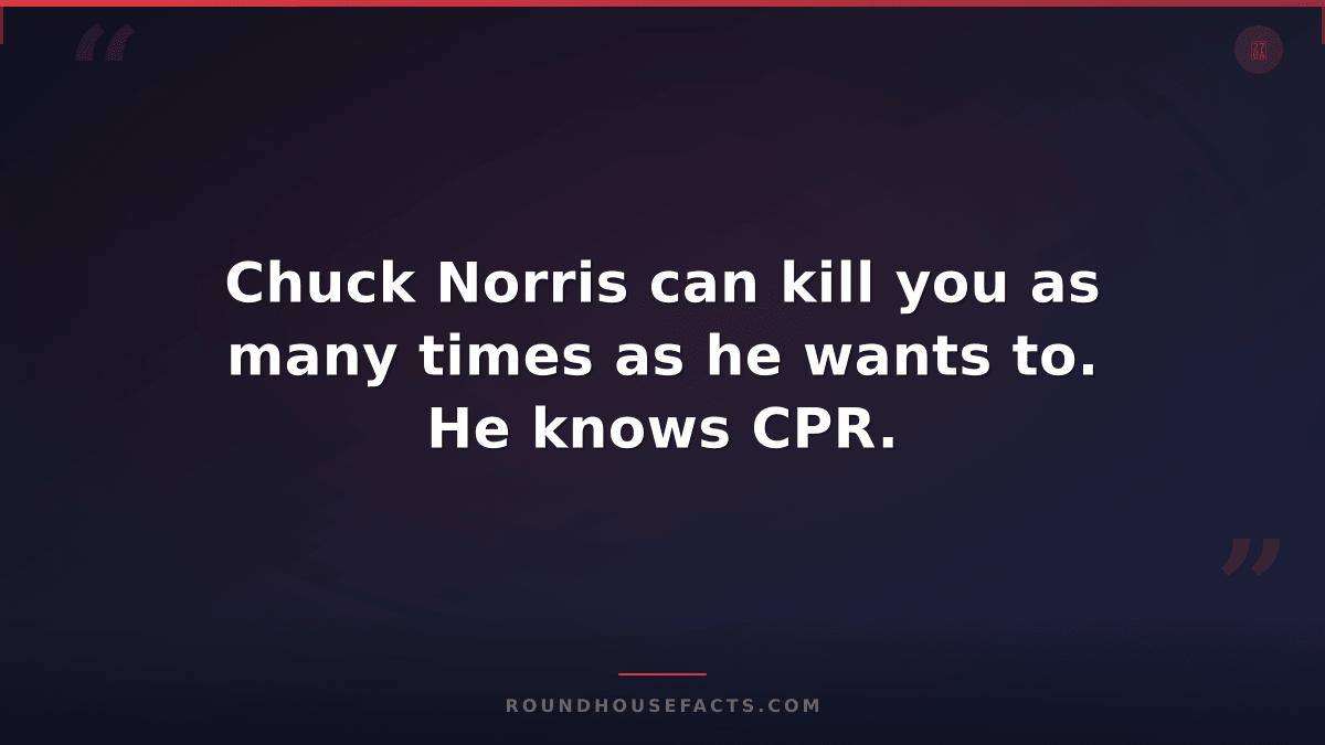Chuck Norris Fact — Chuck Norris can kill you as many times as he wants to. He k