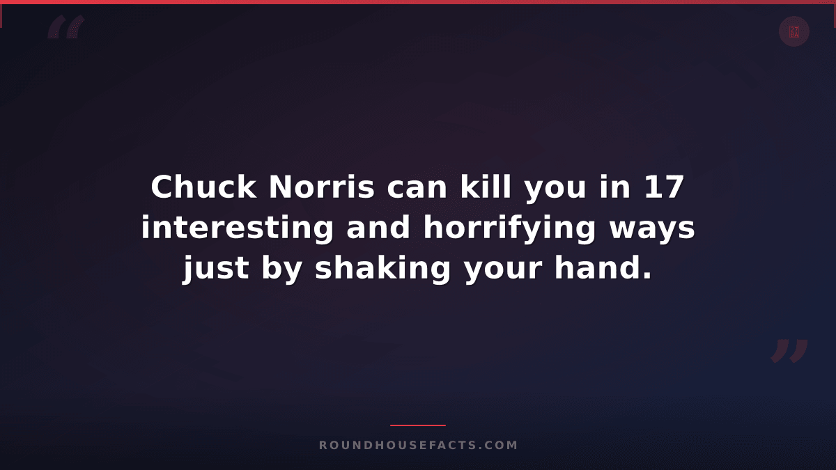 Chuck Norris Fact — Chuck Norris can kill you in 17 interesting and horrifying w
