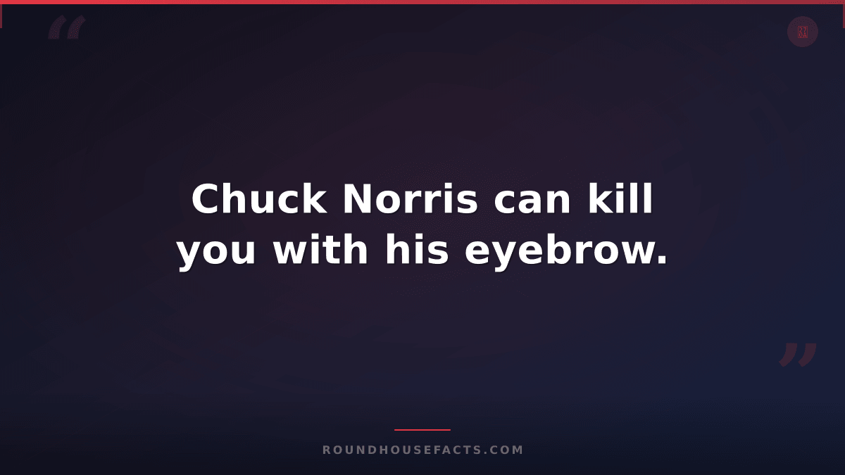 Chuck Norris Fact — Chuck Norris can kill you with his eyebrow.