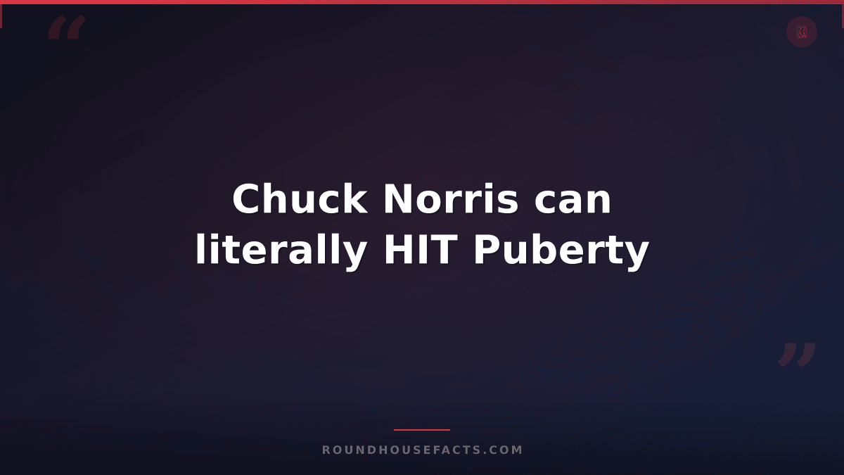 Chuck Norris Fact — Chuck Norris can literally HIT Puberty